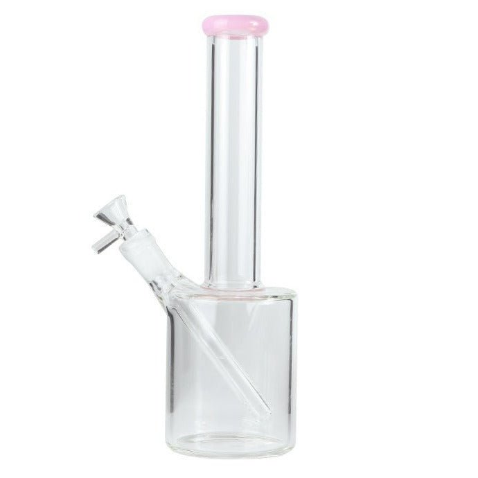 Clear Hard Glass Bottom Bent Waterpipe 32cm