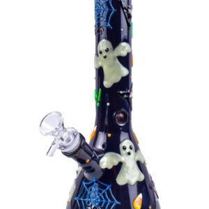 Luminous Ghostly Web Glow In The Dark Waterpipe 25cm - Greenhut
