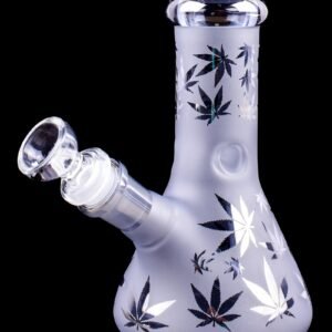 Electroplated Patterns Frosted Mini Beaker Shape Waterpipe 14cm