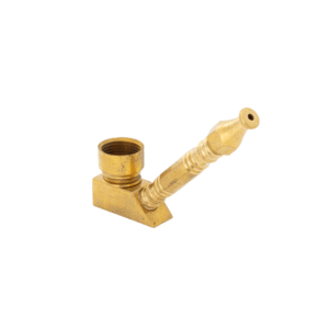 Solid Brass with Base Smoking Pipe 9cm - Greenhut