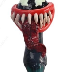 Monster Teeth Colored Glass Smoking Pipe 10cm - Greenhut