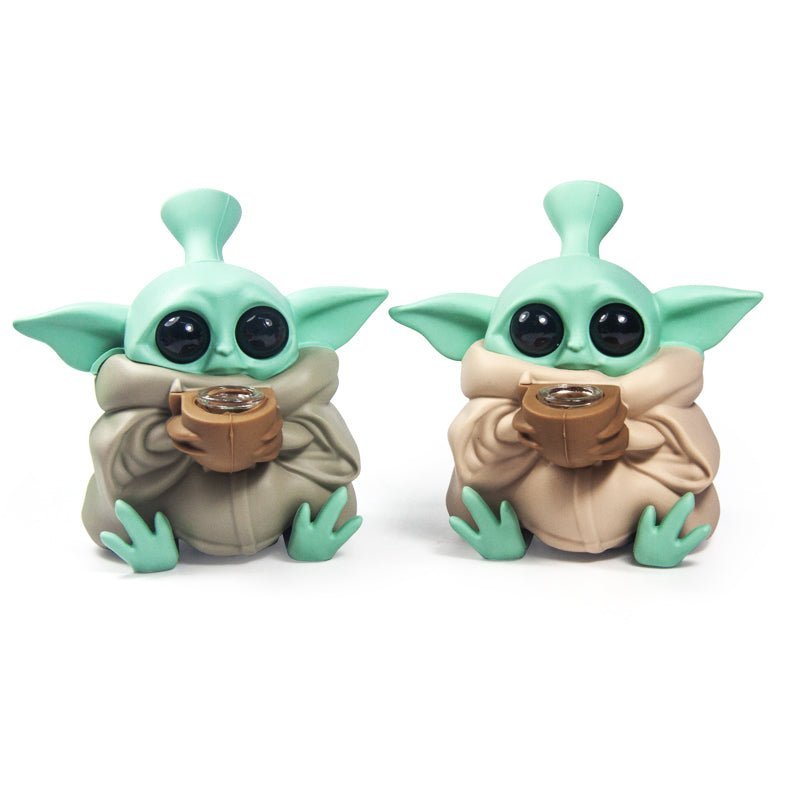 Baby Yodha Grogu Bubbler Silicone Waterpipe - Image 3
