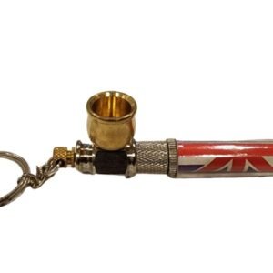 Brass Flag Smoking Pipe with Keychain 9.5cm
