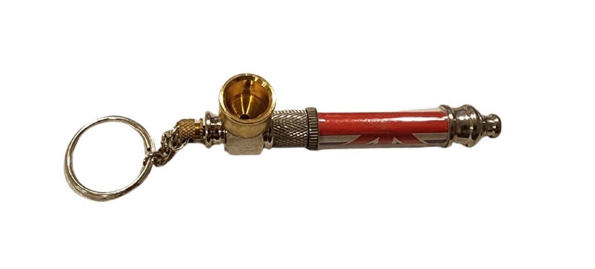 Brass Flag Smoking Pipe with Keychain 9.5cm - Image 2