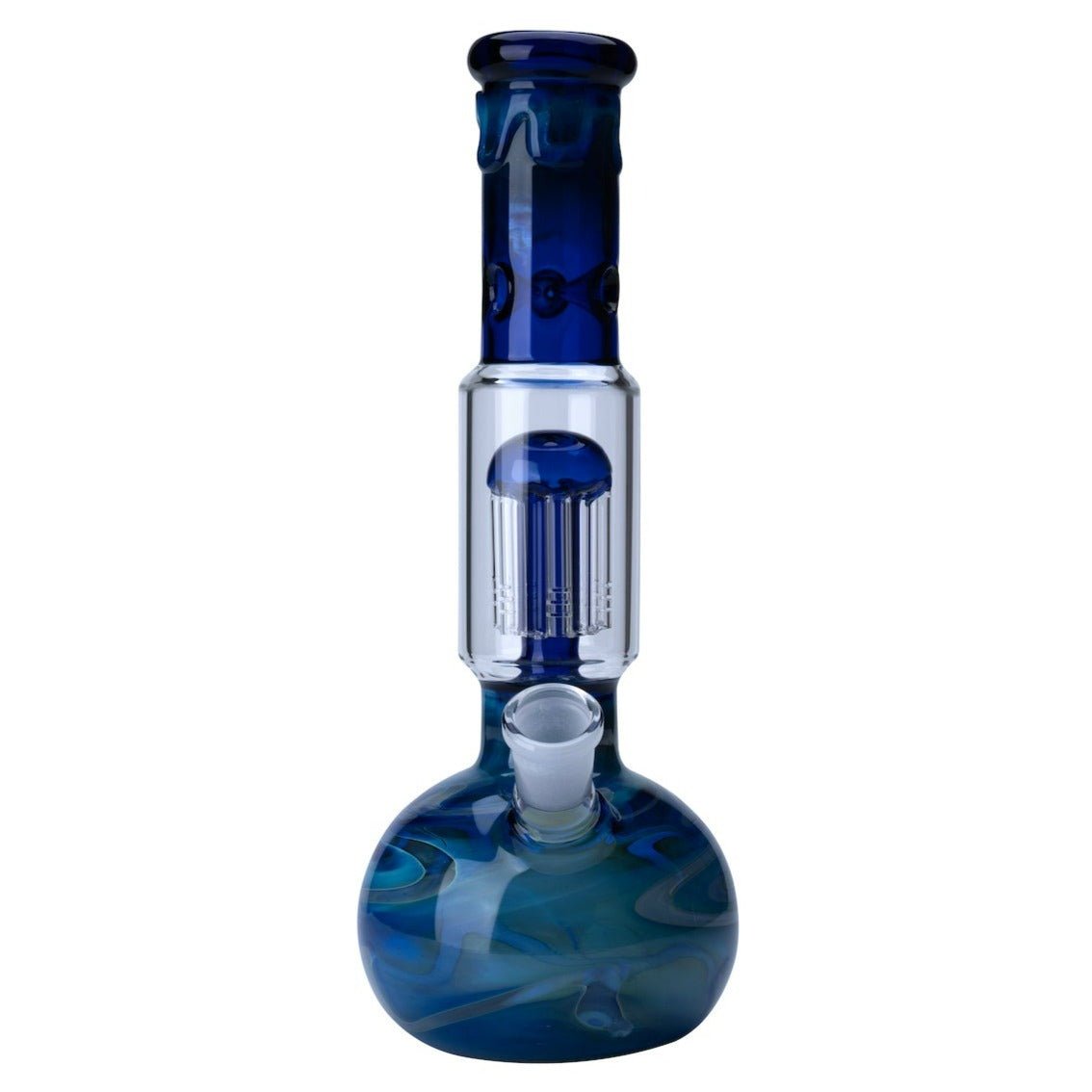 Colored Wave Round Base Waterpipe with Percolator 28cm - Image 2