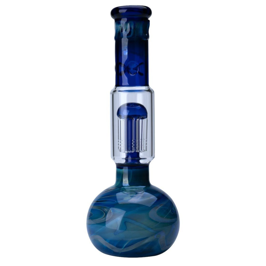 Colored Wave Round Base Waterpipe with Percolator 28cm - Image 3