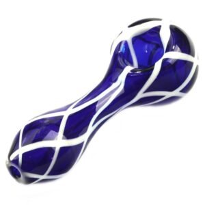 Colored Fumed Glass Pipe with Stripes - Greenhut