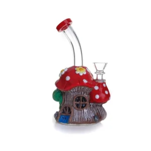 Mushroom Home Shape Glass Waterpipe - Greenhut