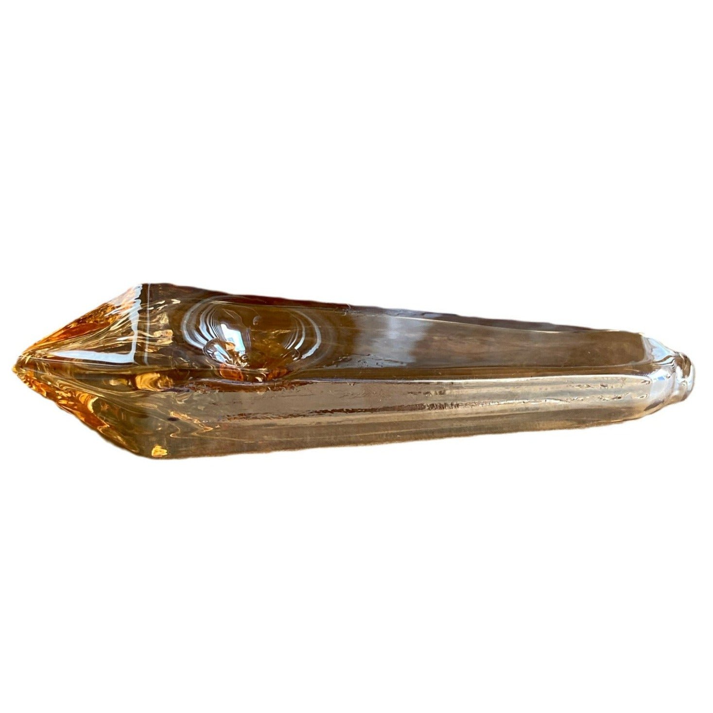 Shiny Diamond Shape Glass Smoking Pipe