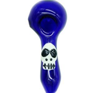 Glow in Dark Skull Solid Glass Smoking Pipe 10cm - Greenhut