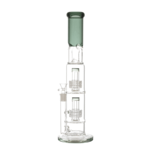 Colored Head Glass Triple Percolator Waterpipe with Ice Catcher 40cm - Greenhut