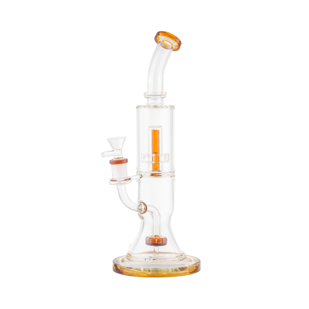 Colored Straight Glass Waterpipe with Percolator 30cm - Greenhut