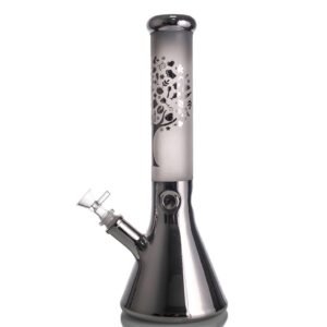 Shiny Tree Patterns Beaker Shape Waterpipe 35cm - Greenhut