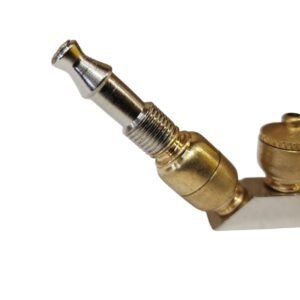 Brass & Metal Smoking Pipe with Stand 7cm - Greenhut