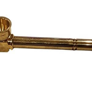 Shiny Brass Smoking Pipe 9cm