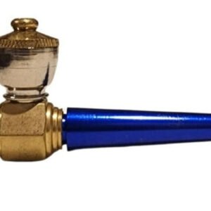 Coloured Brass & Metal Smoking Pipe 7cm
