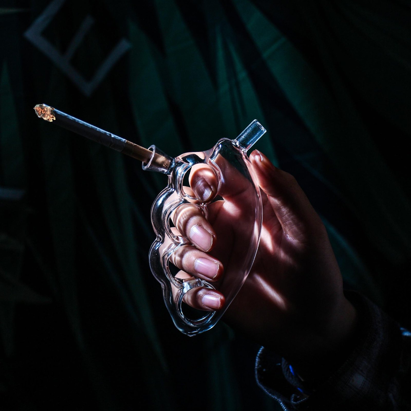 Glass Knuckle Bubbler Cone Holder Pipe - Image 2