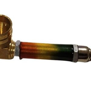 Rasta Brass & Metal Heavy Smoking Pipe 10cm