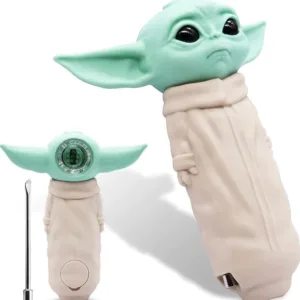 Baby Yoda Silicone Smoking Pipe with Glass Bowl
